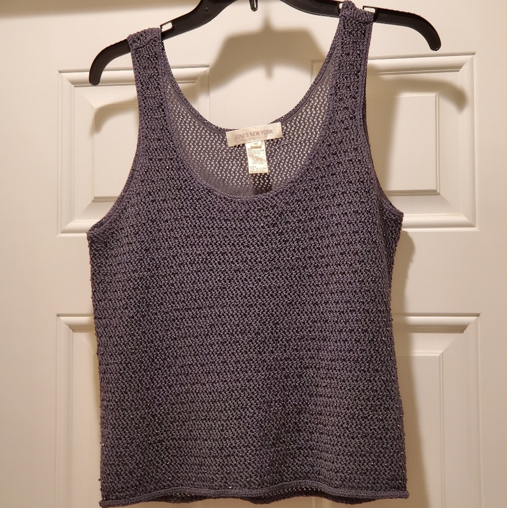 Joans New York blueish grey beaded tank